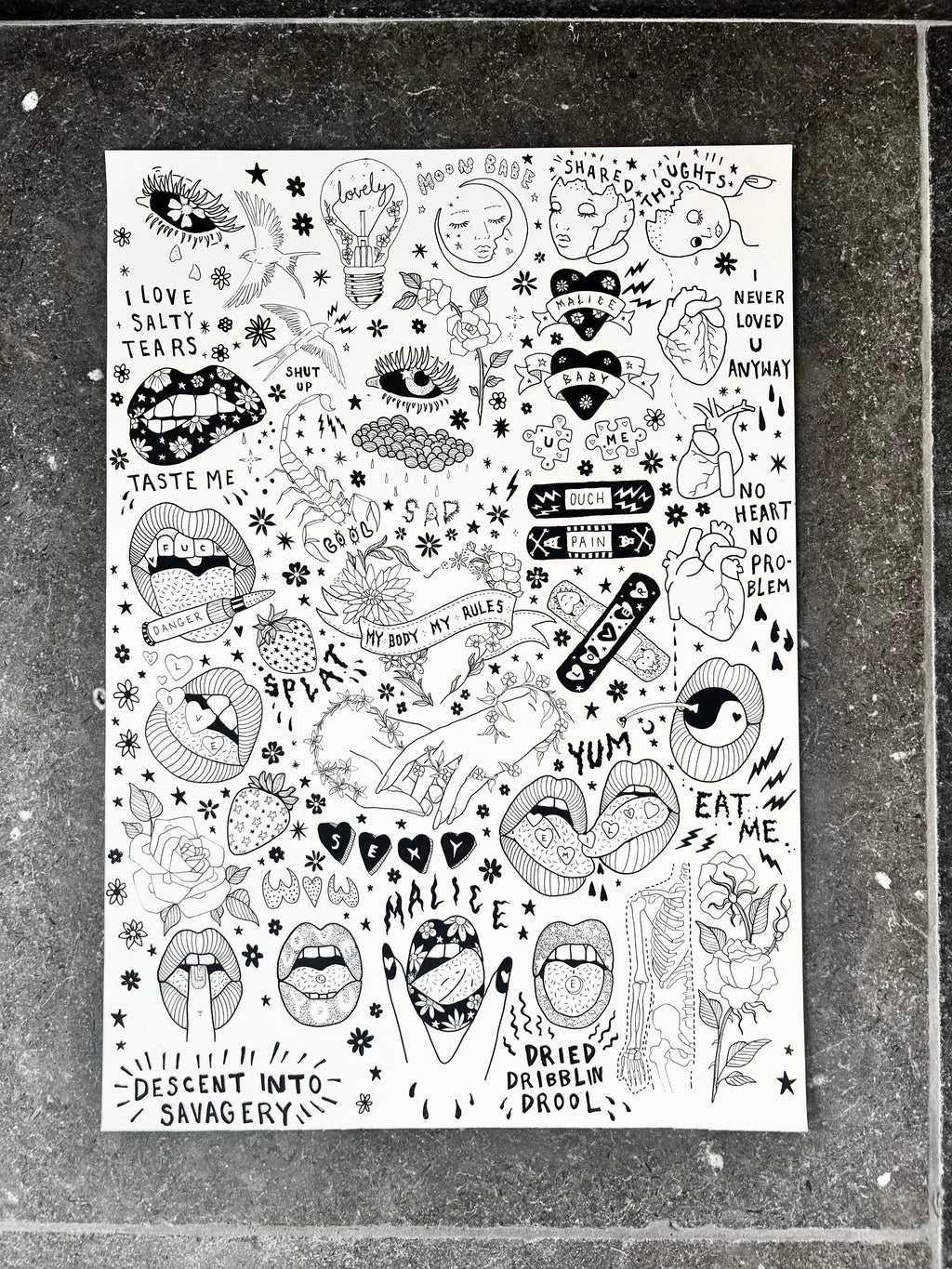 *ORIGINAL* A2 ‘My body my rules’ mega flash sheet