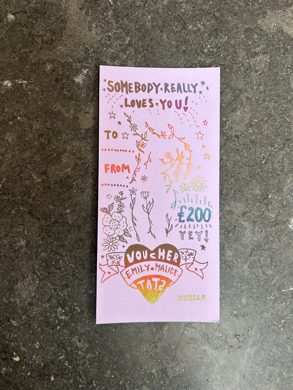 Somebody Loves You Tattoo Voucher £200