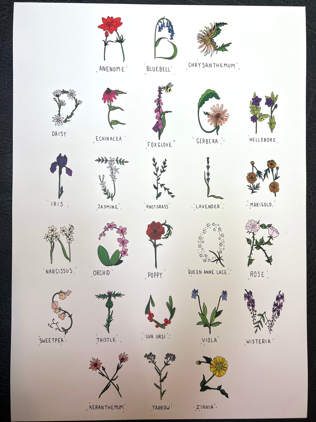 First Bloom Alphabet Poster